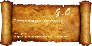 Gerstmayer Oszvald névjegykártya